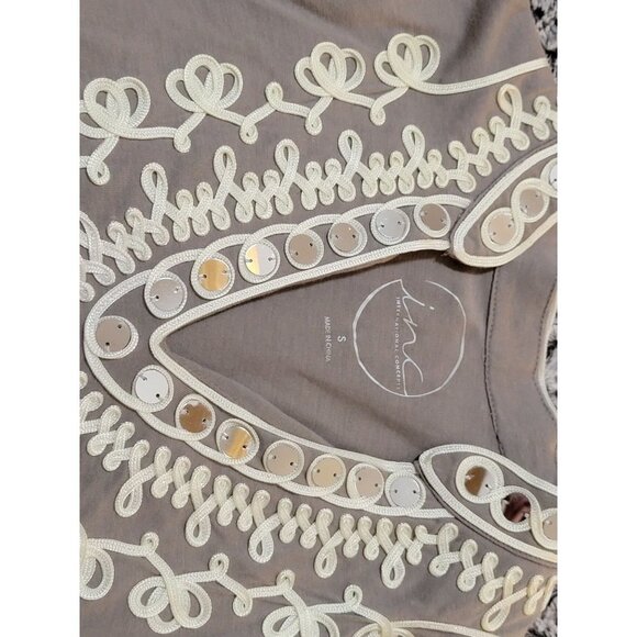 INC International Concepts Embroidery Long Sleeves Beige  SZ Small - Picture 6 of 6